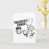 Trashed Panda Funny Drunk Racoon  カード (黄色い花)