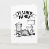 Trashed Panda Funny Drunk Racoon カード (正面)