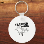 Trashed Panda Funny Drunk Racoon  キーホルダー (正面)