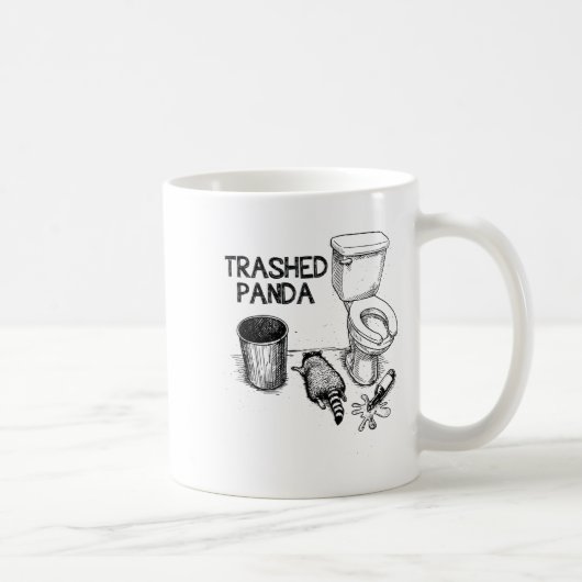 Trashed Panda Funny Drunk Racoon  コーヒーマグカップ (右)