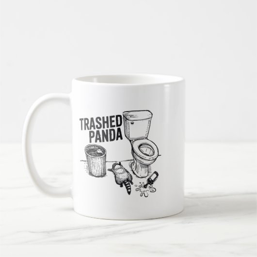 Trashed Panda Funny Drunk Racoon  コーヒーマグカップ (左)