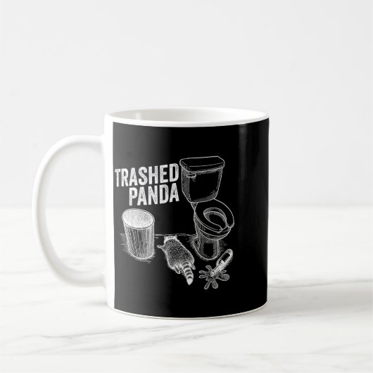 Trashed Panda Funny Drunk Racoon  コーヒーマグカップ (左)