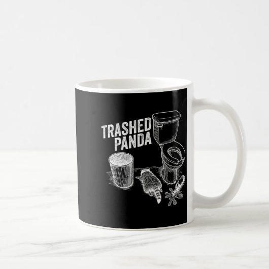 Trashed Panda Funny Drunk Racoon コーヒーマグカップ (右)