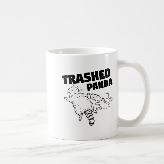 Trashed Panda Funny Drunk Racoon  コーヒーマグカップ (右)