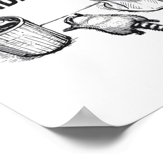 Trashed Panda Funny Drunk Racoon ポスター (角)