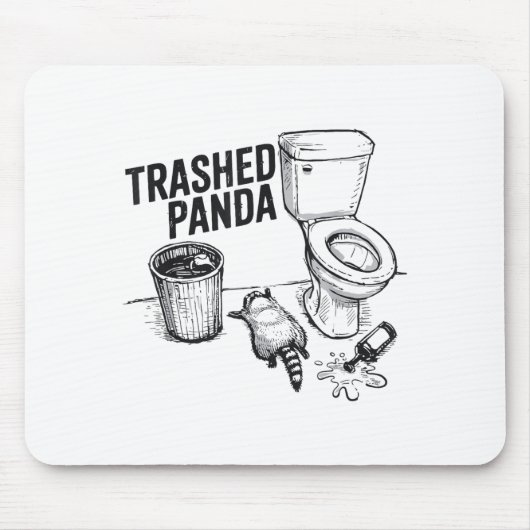 Trashed Panda Funny Drunk Racoon  マウスパッド (正面)