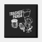 Trashed Panda Funny Drunk Racoon  マグネット (正面)