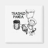 Trashed Panda Funny Drunk Racoon  マグネット (正面)