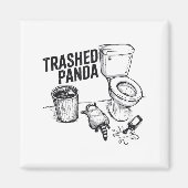 Trashed Panda Funny Drunk Racoon  マグネット (正面)