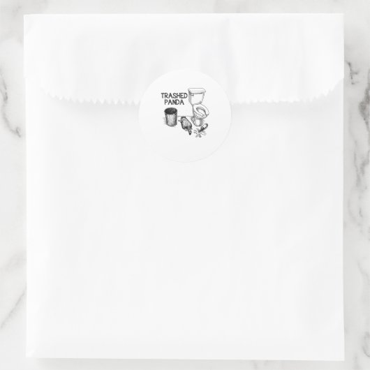 Trashed Panda Funny Drunk Racoon  ラウンドシール (バッグ)