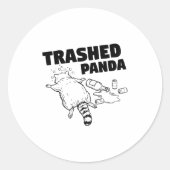 Trashed Panda Funny Drunk Racoon  ラウンドシール (正面)