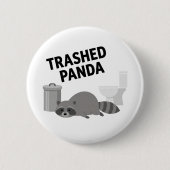 Trashed Panda Funny Drunk Racoon 缶バッジ (正面)