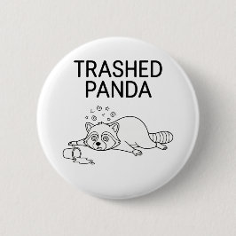 Trashed Panda Funny Drunk Racoon 缶バッジ