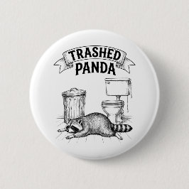 Trashed Panda Funny Drunk Racoon 缶バッジ
