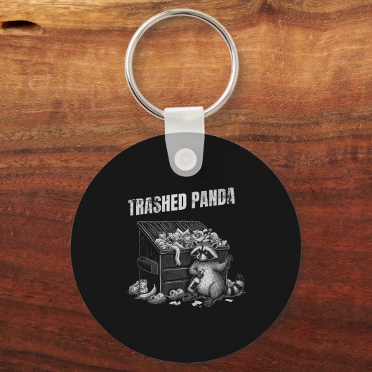 Trashed Panda Funny Drunk Racoon Cool Animals Grap キーホルダー (正面)