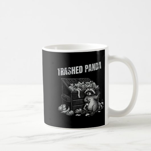 Trashed Panda Funny Drunk Racoon Cool Animals Grap コーヒーマグカップ (右)