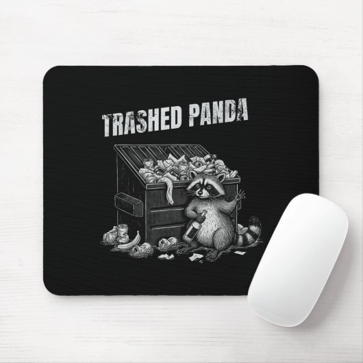 Trashed Panda Funny Drunk Racoon Cool Animals Grap マウスパッド (マウス)