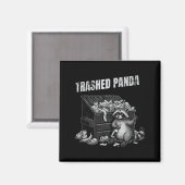Trashed Panda Funny Drunk Racoon Cool Animals Grap マグネット (正面/裏面)