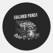 Trashed Panda Funny Drunk Racoon Cool Animals Grap ラウンドシール (正面)