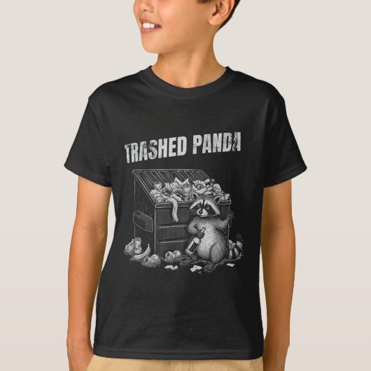 Trashed Panda Funny Drunk Racoon Cool Animals Grap Tシャツ (正面)