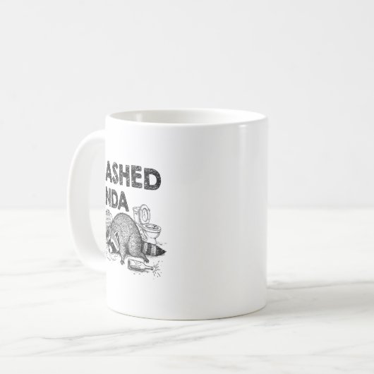 Trashed Panda Funny Drunk Racoon Gets Drunk Meme F コーヒーマグカップ (正面左)