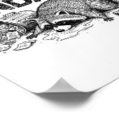 Trashed Panda Funny Drunk Racoon Gets Drunk Meme F ポスター (角)