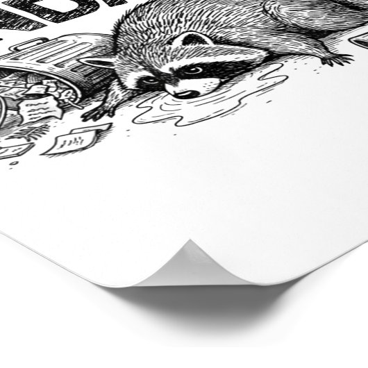 Trashed Panda Funny Drunk Racoon Gets Drunk Meme F ポスター (角)