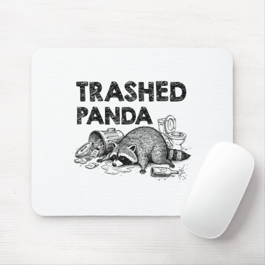 Trashed Panda Funny Drunk Racoon Gets Drunk Meme F マウスパッド (マウス)