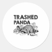 Trashed Panda Funny Drunk Racoon Gets Drunk Meme F ラウンドシール (正面)