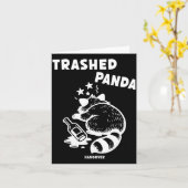 Trashed Panda Hangover Social Media Crazy Drunk Ra カード (黄色い花)