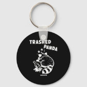 Trashed Panda Hangover Social Media Crazy Drunk Ra キーホルダー (正面)