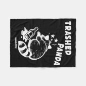 Trashed Panda Hangover Social Media Crazy Drunk Ra フリースブランケット (正面(横))