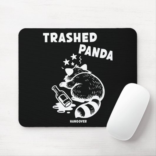Trashed Panda Hangover Social Media Crazy Drunk Ra マウスパッド (マウス)