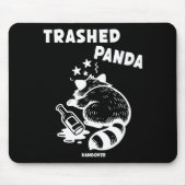 Trashed Panda Hangover Social Media Crazy Drunk Ra マウスパッド (正面)