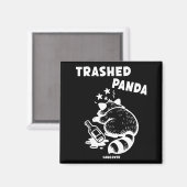 Trashed Panda Hangover Social Media Crazy Drunk Ra マグネット (正面/裏面)