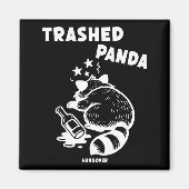 Trashed Panda Hangover Social Media Crazy Drunk Ra マグネット (正面)