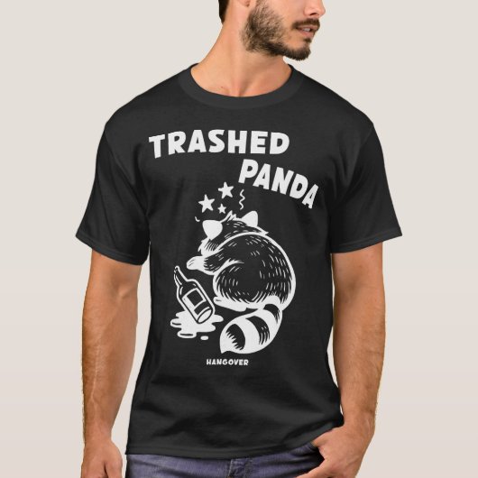 Trashed Panda Hangover Social Media Crazy Drunk Ra Tシャツ (正面)