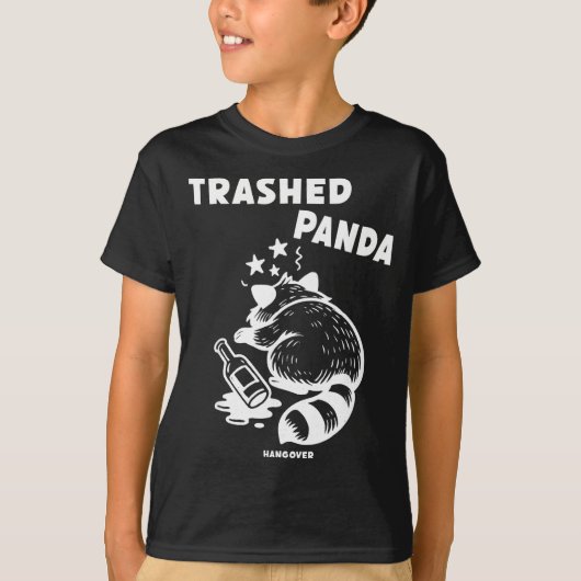 Trashed Panda Hangover Social Media Crazy Drunk Ra Tシャツ (正面)