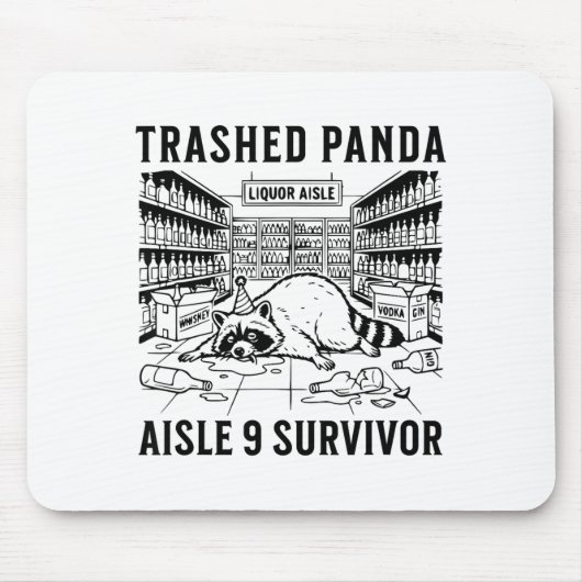 Trashed Panda Liquore Funny Hangover Crazy Drunk R マウスパッド (正面)