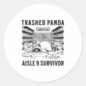 Trashed Panda Liquore Funny Hangover Crazy Drunk R ラウンドシール (正面)