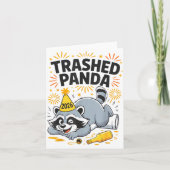 Trashed Panda New Year 2026 Funny Drunk Raccoon  カード (正面)