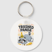 Trashed Panda New Year 2026 Funny Drunk Raccoon  キーホルダー (正面)