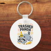Trashed Panda New Year 2026 Funny Drunk Raccoon  キーホルダー (正面)