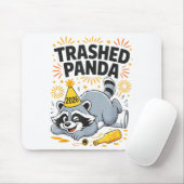 Trashed Panda New Year 2026 Funny Drunk Raccoon マウスパッド (マウス)