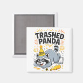Trashed Panda New Year 2026 Funny Drunk Raccoon  マグネット (正面/裏面)