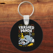 Trashed Panda New Year 2026 Funny Raccoon Design  キーホルダー (正面)