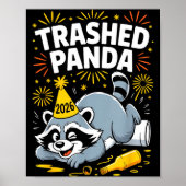 Trashed Panda New Year 2026 Funny Raccoon Design  ポスター (正面)