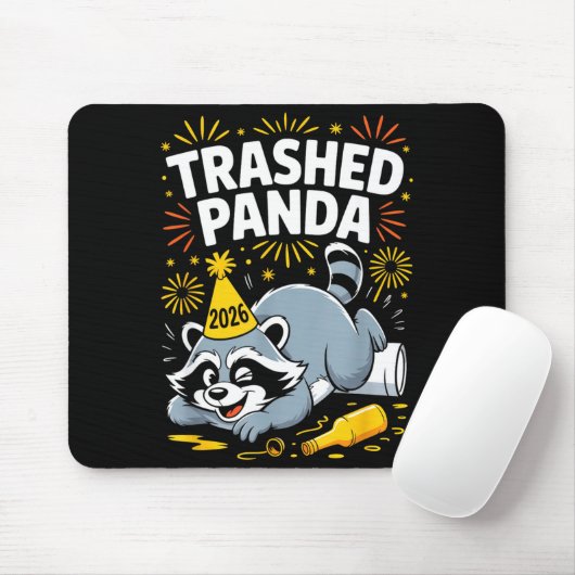 Trashed Panda New Year 2026 Funny Raccoon Design  マウスパッド (マウス)