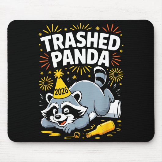 Trashed Panda New Year 2026 Funny Raccoon Design  マウスパッド (正面)