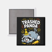 Trashed Panda New Year 2026 Funny Raccoon Design マグネット (正面/裏面)